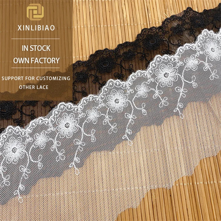 Lolita DIY Polyester Flower Computer Embroidery Children's Clothing Accessories Mesh Lace Water Soluble for Shoes Bags Elegant