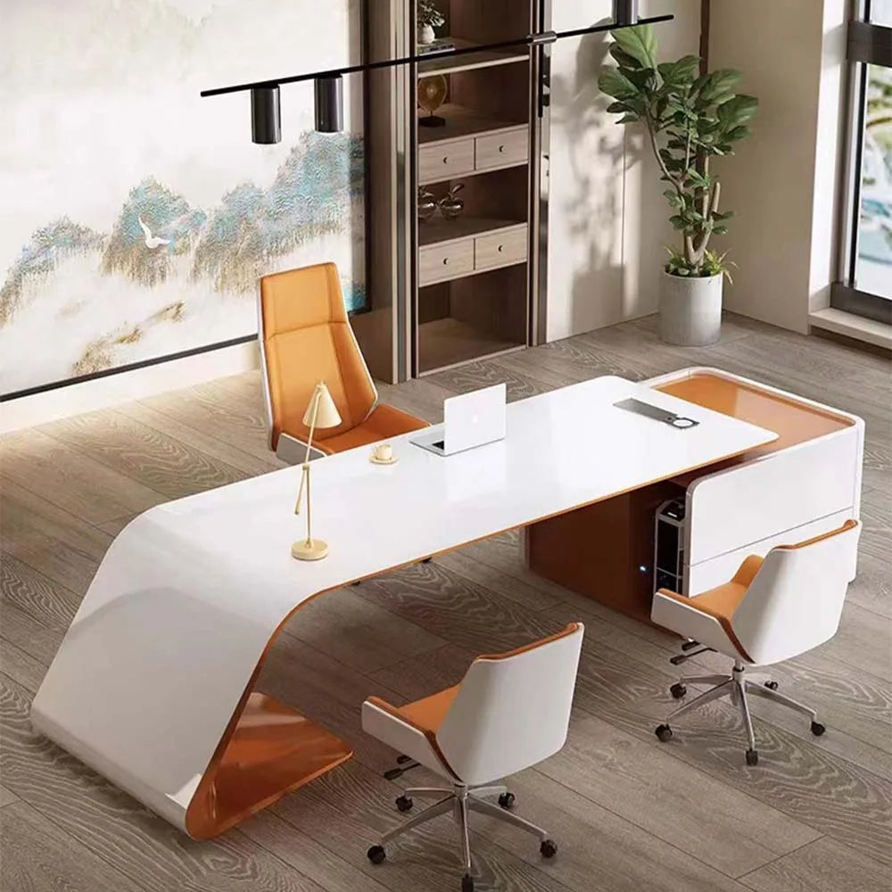 Hottest Lacquered boss Desk Modern Office Furniture Luxury Office Manager Desk President Executive Computer Desk Office Table