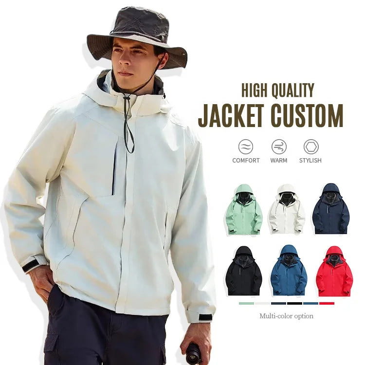 Factory Wholesale Men's Windproof Waterproof Breathable Plain Softshell Jacket Softshell Jacket Softshell Coat