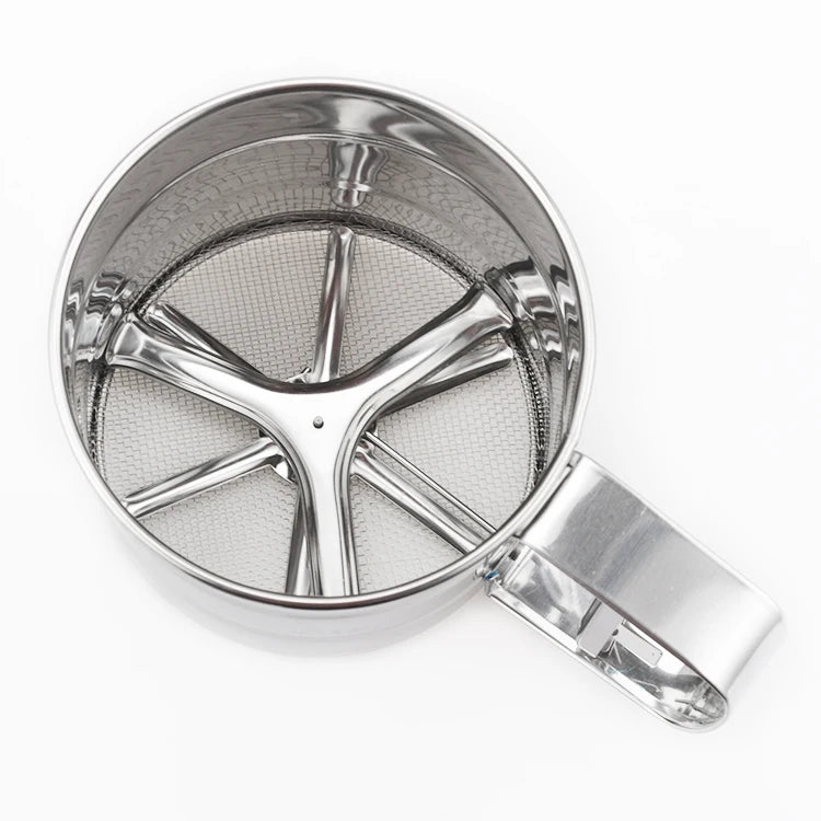 Kangluo Eco-friendly Stainless Steel Flour Sifter Metal Baking Tools Pastry Cutters Dishwasher Safe Home Kitchen