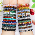 Wholesale Crystals Healing Natural Gemstone Feng Shui  Obsidian Malachite Simple Men's Couple Stone Beaded Bracelet for Women