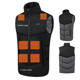 2025 New Arrival Outdoor Vest 17 Heating Zones USB Charging Electric Colorblock Waistcoat(No Battery) Electric Heating Vest
