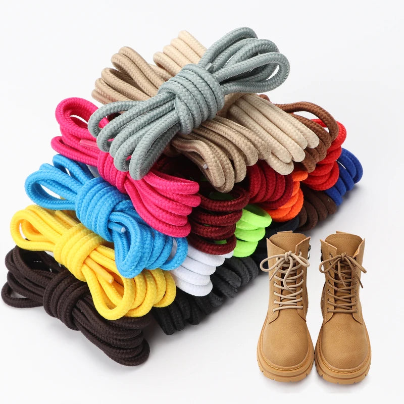 Classic Solid Round Shoelaces Durable Polyester Shoe Laces Boot Lacesfor Men and Women Adult Children Sneaker Shoelace