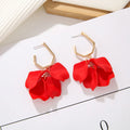 Acrylic Rose Petal Earrings Dangle Flower Trendy Elegant Earrings Drop Statement Floral Tassel Earrings