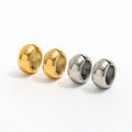 JOOLIM  High End 18K Gold Plated Dome Smooth Surface Chunky Huggie Earrings Jewelry Stainless Steel for Women