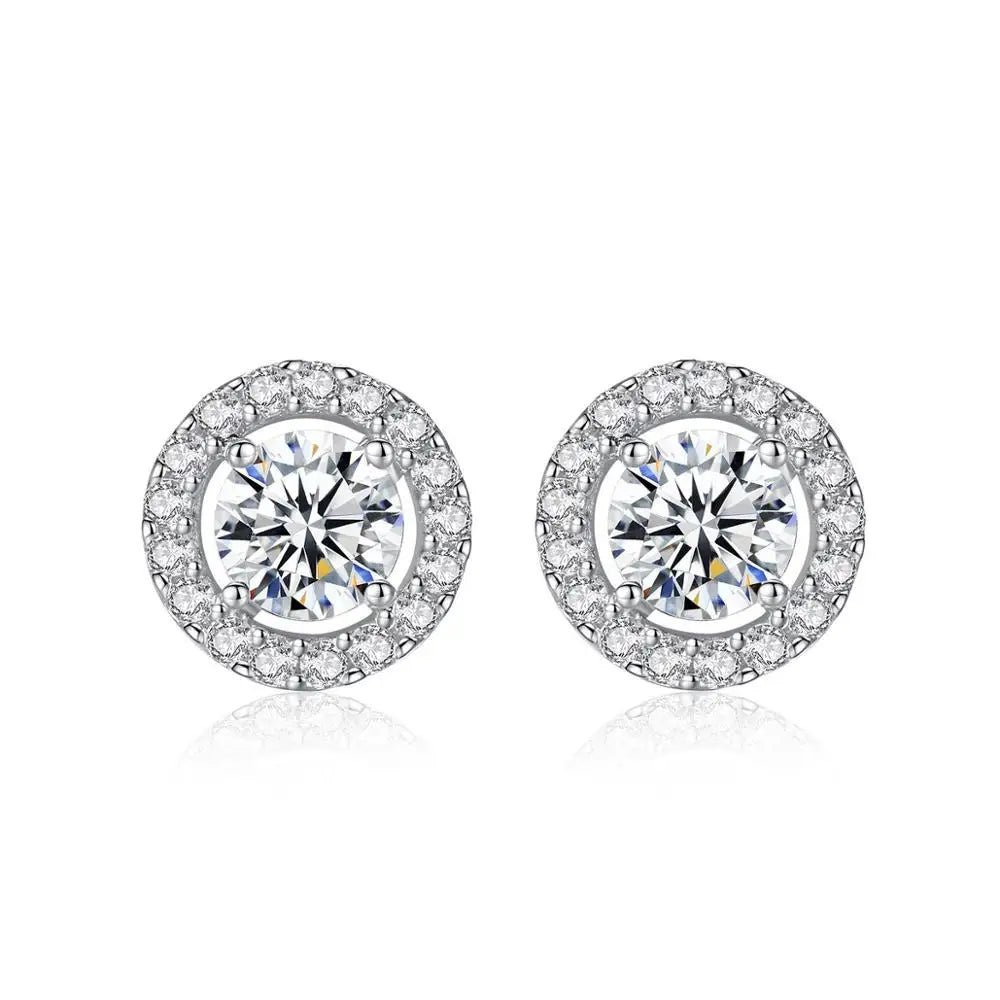 Fashion Jewelry Stud Earrings Round Zircon Wedding Earrings for Women