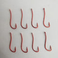 50 Pieces of Red Long Handle Double Back Thorn Worm Bait Paid Streamline Fishing with Reverse Thorn Hook Fishing