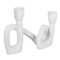 Abstract Design Handmade Elegant White Resin Candle Holder Exquisite Artistic Candlestick Home Decoration