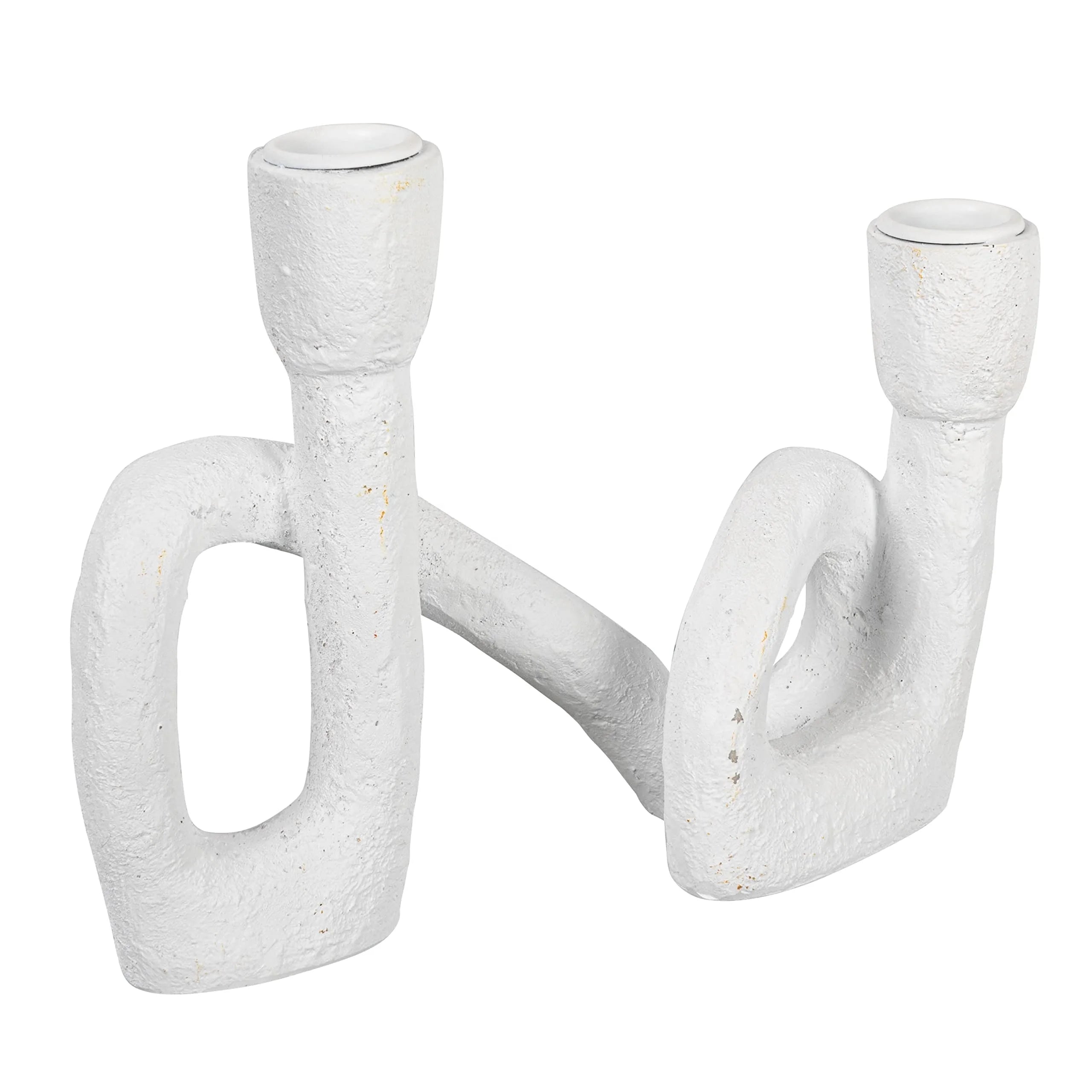 Abstract Design Handmade Elegant White Resin Candle Holder Exquisite Artistic Candlestick Home Decoration