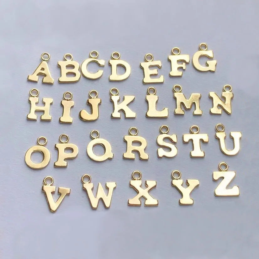 Wholesale Premium 14k Gold Filled Alphabet Pendant Letter Charms for Necklace Pendent Making Jewelry Findings & Components
