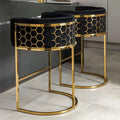 Wholesale Modern Gold Steel Velvet Bar Stool High Chair with Chrome Base Comfortable for Home Bar & Hotel Use