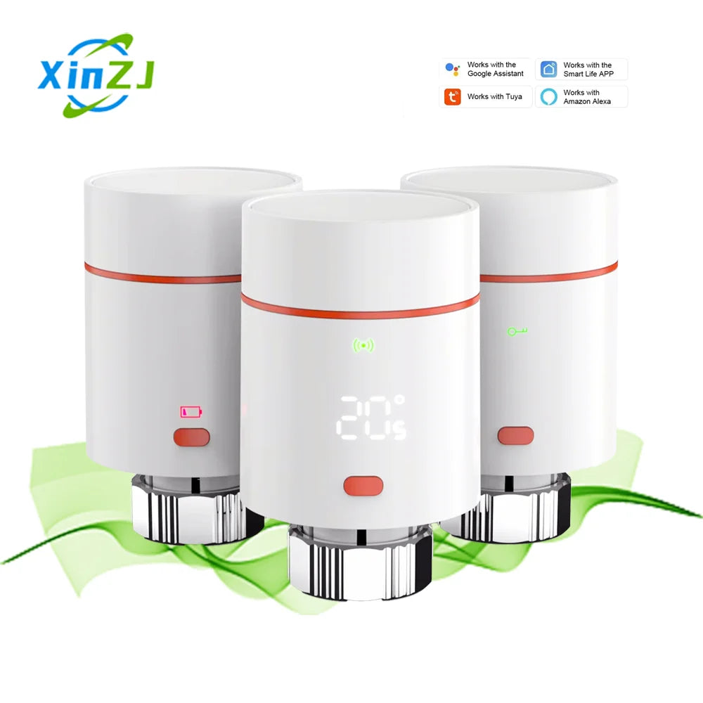 XZJ 2026 Electric Tuya Zigbee Remote Control Smart TRV Thermostatic Radiator Valve Digital Wifi for Hotels