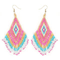 Go2boho High-End Luxury French Retro Tassel Dangle Beaded Earrings Creative Exaggerated Design for Women for Spring Summer Beach