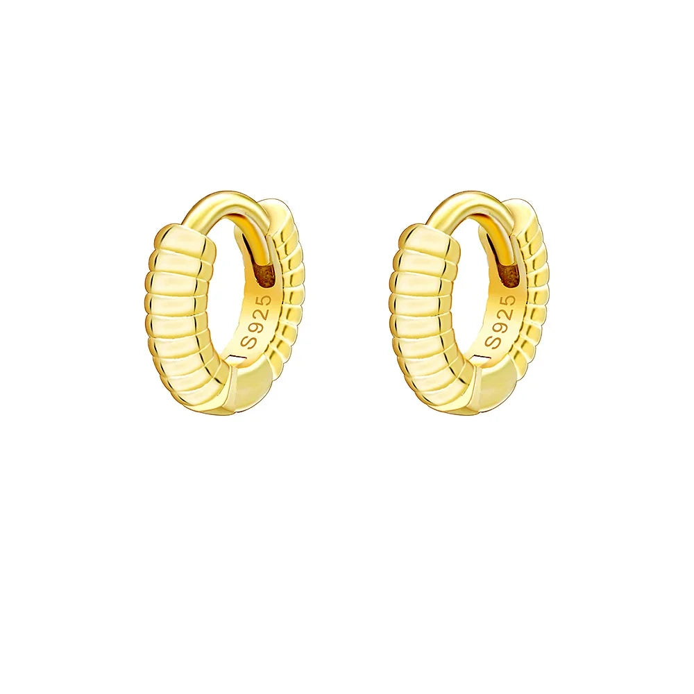 Girls Jewelry Gold Plated Huggie Hoop Styling Sterling Fun Fancy Fashion Summer 925 Silver Cute Earring for Women