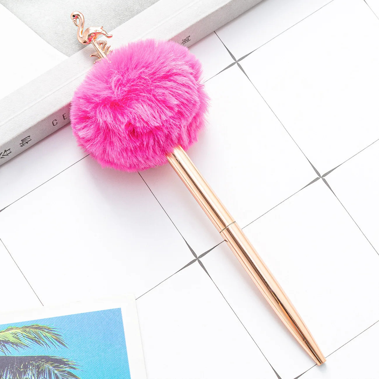 Cute Crown Metal Ballpoint Pen 1.0mm Multi-Colored Ink Creative Cartoon Hair Ball Pens Signature Gift for Girls Women