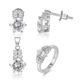 Latest Popular Fashion 925 Sterling Silver Jewelry Sets Rhodium Plating Diamond Wedding Women Jewelry Set