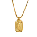 Real U Waterproof Stainless Steel Women's Necklace Sun Moon Geometric Rectangle Design Tarot Christian Symbol Gold Link Chain