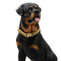 Wholesale 14mm Stainless Steel Pet Dog Cuban Chain Collar 18K Gold Dog Necklace Cuban Link Dog Chain Collar