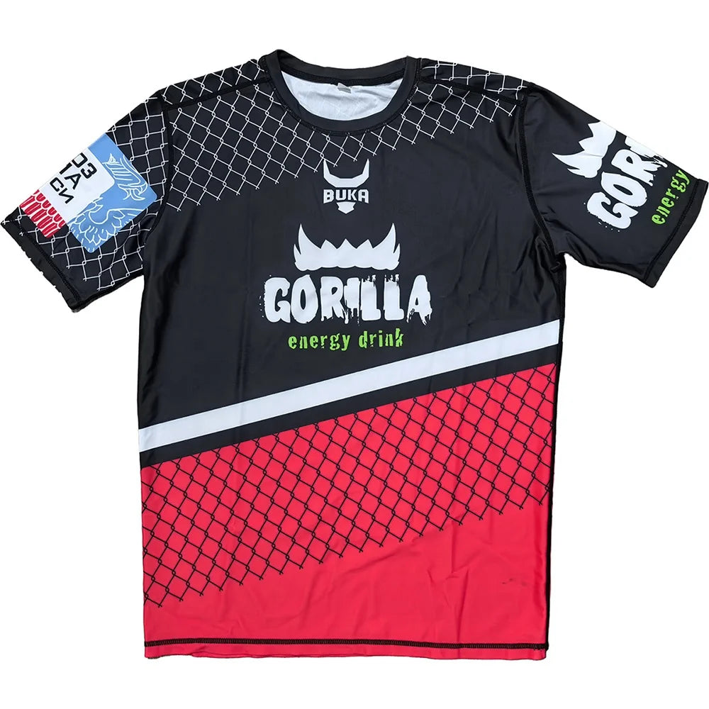 New Custom Men's Rashguard Short Sleeve Compression Shirt for MMA and Grappling