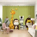Animal Pattern Boys Girls Bedroom Window Curtains Cute Giraffe Rabbit Stars Printed Curtains for Kids Room