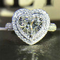 CAOSHI Wholesale Price Women Cubic Zirconia Jewelry Band Sparking Bling Heart Shape CZ Silver Plating Wedding Rings