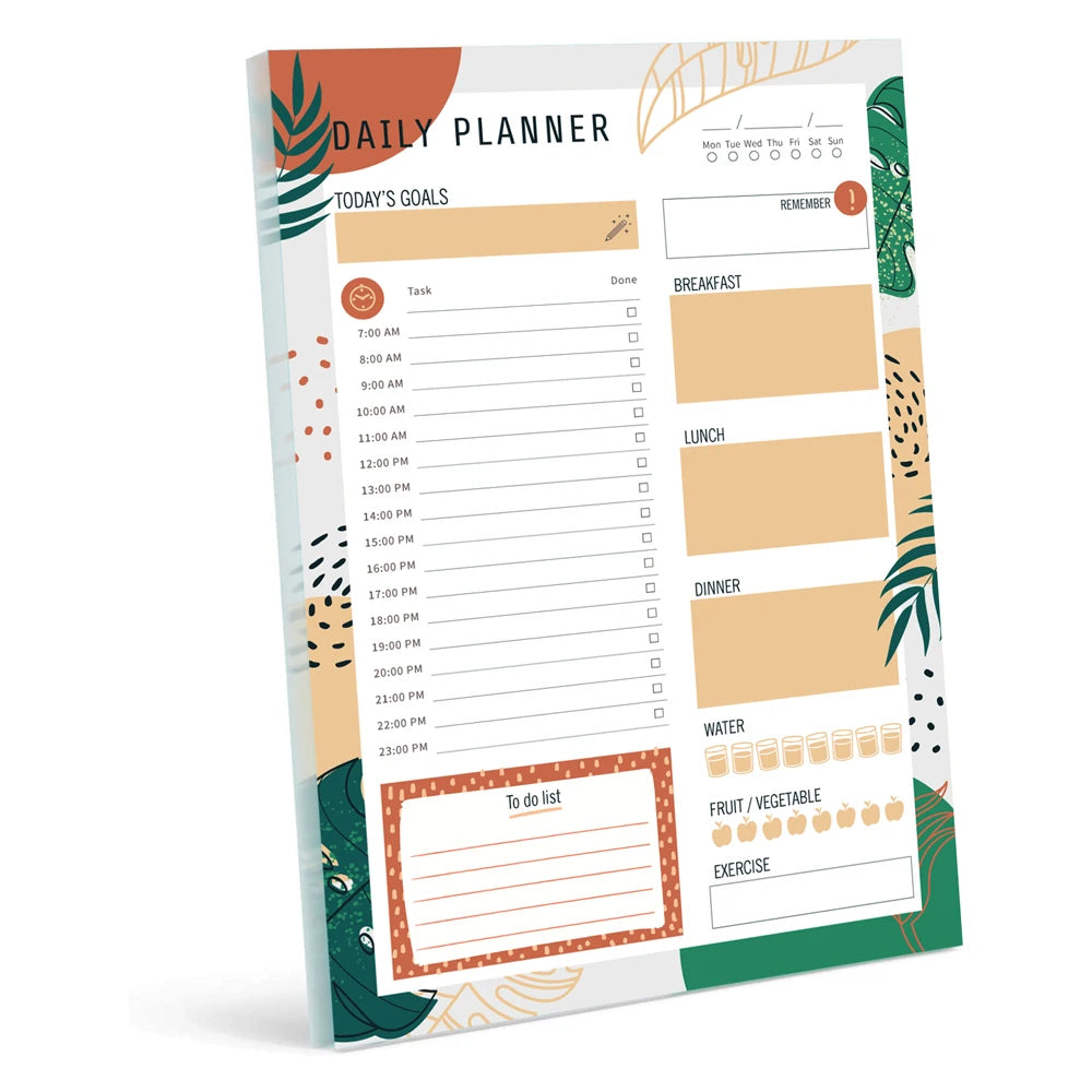 New Design Exquisite Memo Writing Notebook 6x9 Inch Daily Planner Shopping List Custom Logo Sticky Note Print Daily Shopping