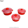 Set of 3 Premium Quality Food Grade Microwavable Plastic Leak-Proof Bowl Food Container  Microwave Bowls with Lids