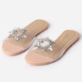 Women Open Toe Transparent Clear PVC Casual Flats Slides Crystal Flat Sandals