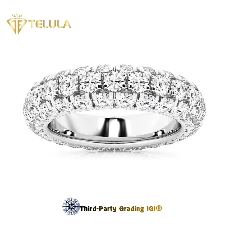 14K Solid Gold Lab Diamond Engagement Rings Promise Wedding Men Ring Band Eternity Lab Grown Diamond Ring
