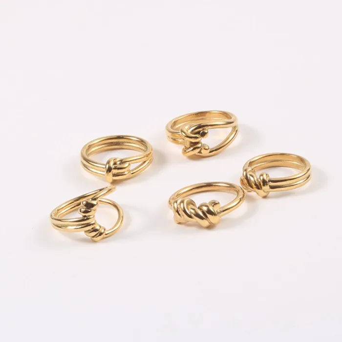 Stainless Steel  Wedding Band Braided Big Knot Ring for Women