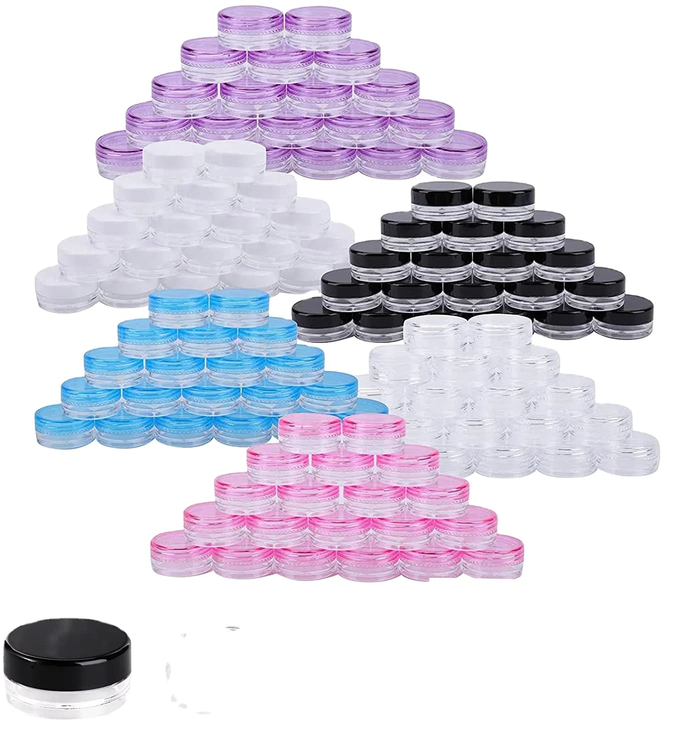 3g 5g Cosmetic Plastic Containers 10g 15g 20g Cosmetic Empty Sample Jar With Lid