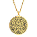 The Lesser Key of Solomon the Great Pentacle Aemethms Titanium Steel Jewelry Talisman Laser Cut Stainless Steel Pendant Necklace
