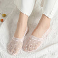 Summer Lace Waist Invisible Socks Net Young Girl Socks for Girls Gel Heel  Lace Thin Silicone Socks