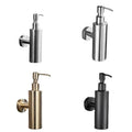 304 Stainless Steel Modern Design Hotel Use Wall Mounted Brushed Gold Manual Hand Soap Dispenser with Black Soap Bottle Rack