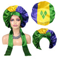 Saint Vincent and the Grenadines Flag Custom Braid Bonnet Bonnets and Satin Hair Wraps For Woman