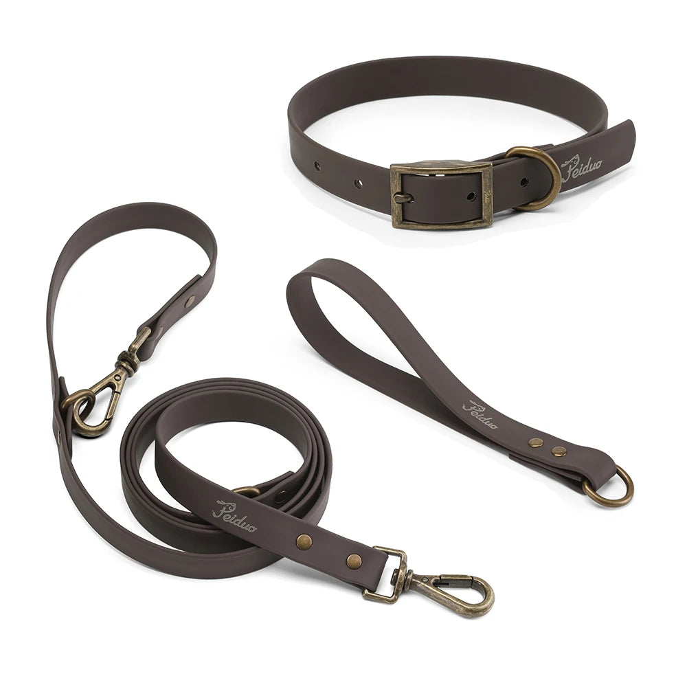 Waterproof High Durable Silicone Polyester Personalized Solid Rivet Working Dog Leash Long Line Snap Training Sports Tracking