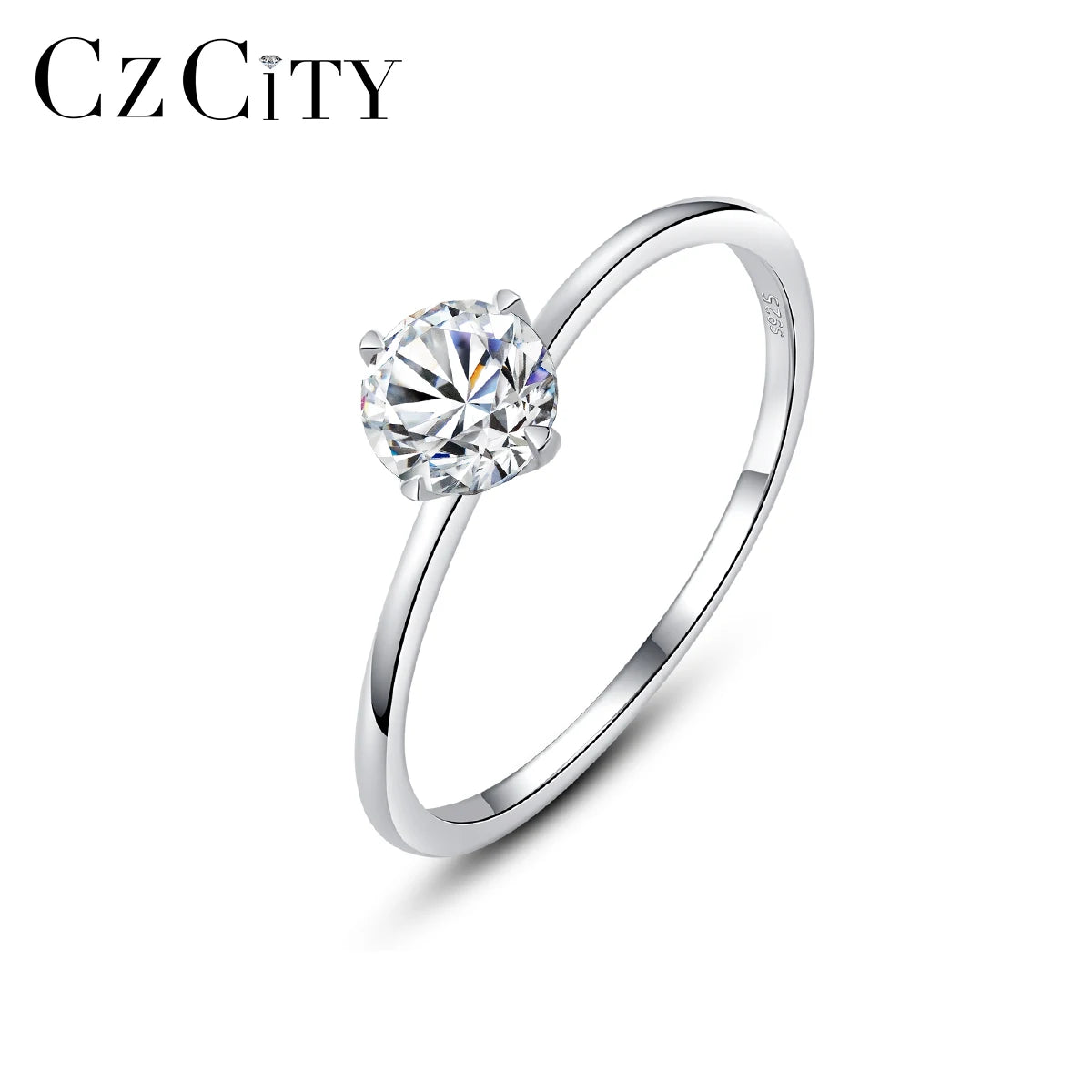 CZCITY Moissanite Ring Jewellery 925 Sterling Diamond S925 Wedding New Finger Silver for Woman Moissanite Eternity Ring