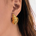 Dazan New Ins Trendy 18k Pvd Gold Plated Stainless Steel Vintage Polished Super Shine CLASSIC Snail Earrings Showtime Jewelry