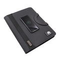 Wholesale A4 Multifunction Notebook LED Light Power Bank Wireless Charging Durable PU Leather Portfolio Cover Hardcover Style