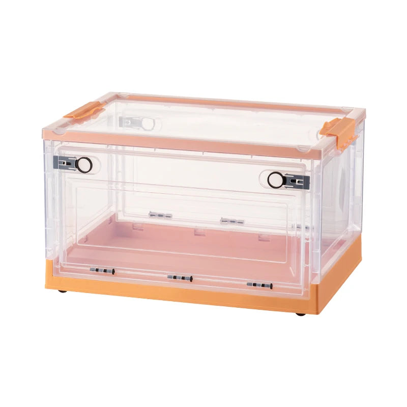 Household Container Box Clothes Toys Bathroom Cart Organizer Clear Storage Bins with Wheels Plastic Foldable Box