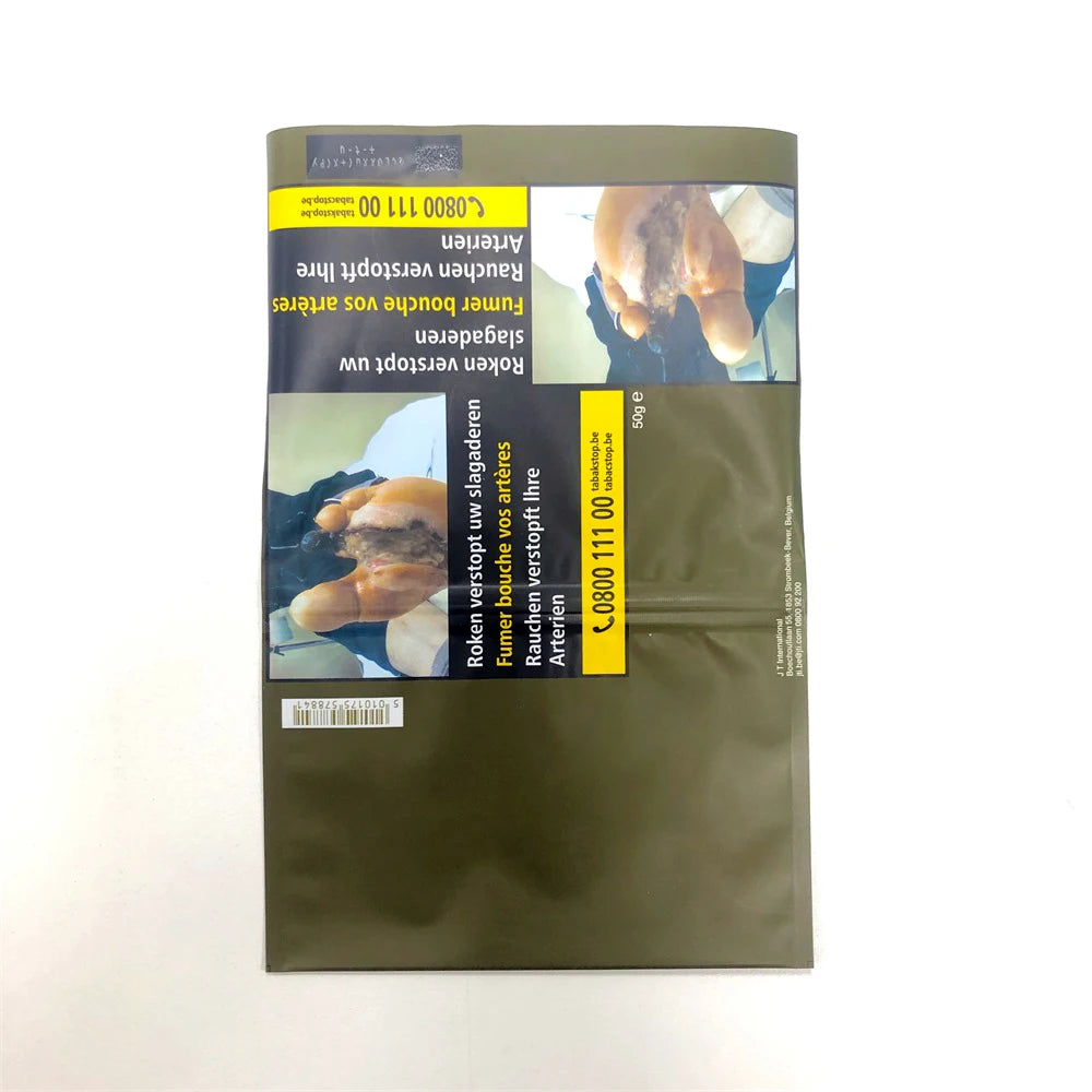 Sourcepack Free Samples Zipper Custom 15g 25g 30g 50g Leaf Rolling Packaging Bag Tobacco Pouch