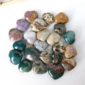 Natural Polished Ocean jasper Carved Crystal Heart Healing Stone Quartz Crystal Crafts