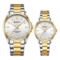 CURREN Fashion Couple Watch Top Brand Lady Girl Wristwatch Gold Stainless Steel Bracelet Classic Male Clock Gift 9090