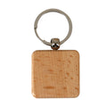 Tailai Wooden Key Ring Blank Square Key Ring Wood  Key Chain Bulk Key Chain Blanks for DIY Gifts Engrave Crafts