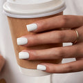BTArtbox Solid Color White Press on Nails Bulk Wholesale Short Square Soft Gel Handmade Reusable False Fake Nails Tip Press on