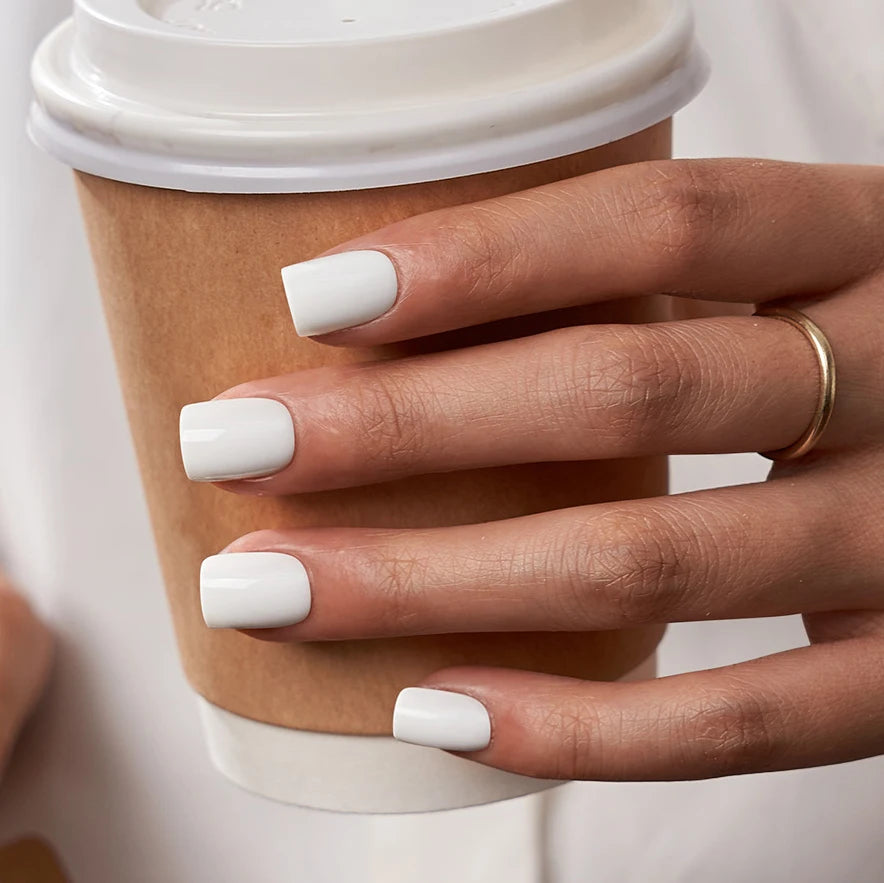 BTArtbox Solid Color White Press on Nails Bulk Wholesale Short Square Soft Gel Handmade Reusable False Fake Nails Tip Press on