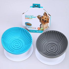 Eco Friendly Custom Raised Elevated Silicone Pet Food Bowl Slow Feeder Dog Bowls
