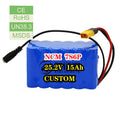 Custom High Power Rate Lithium Ion Carbon Fiber Scooter Battery 25.2v 24v 15ah Lithium Battery
