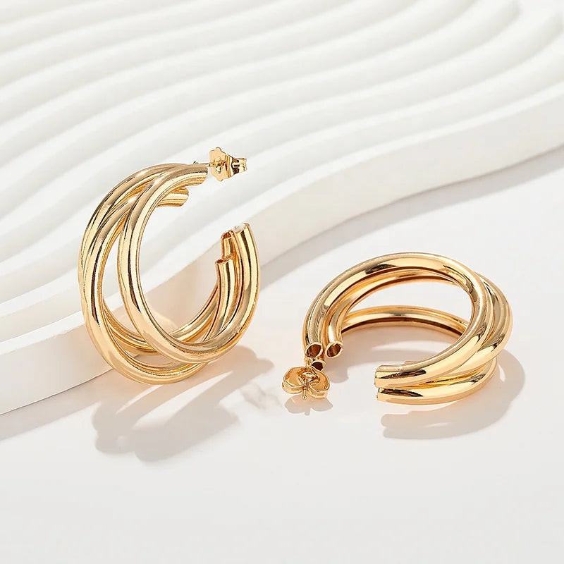 Wholesale Earrings Women Modern Women'S Stud 18K Gold Plated Earrings Wholesale Fashion Jewelry for Women Collection