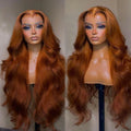 Ginger Orange Colored Lace Front Wigs for Black Women Brazilian Hd Lace Frontal Wigs Transparent Lace Closure Human Hair Wigs